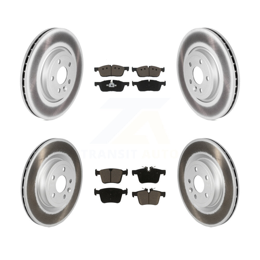 Front Rear Coated Brake Rotor Ceramic Pad Kit For Jaguar F-Pace Land Rover Range