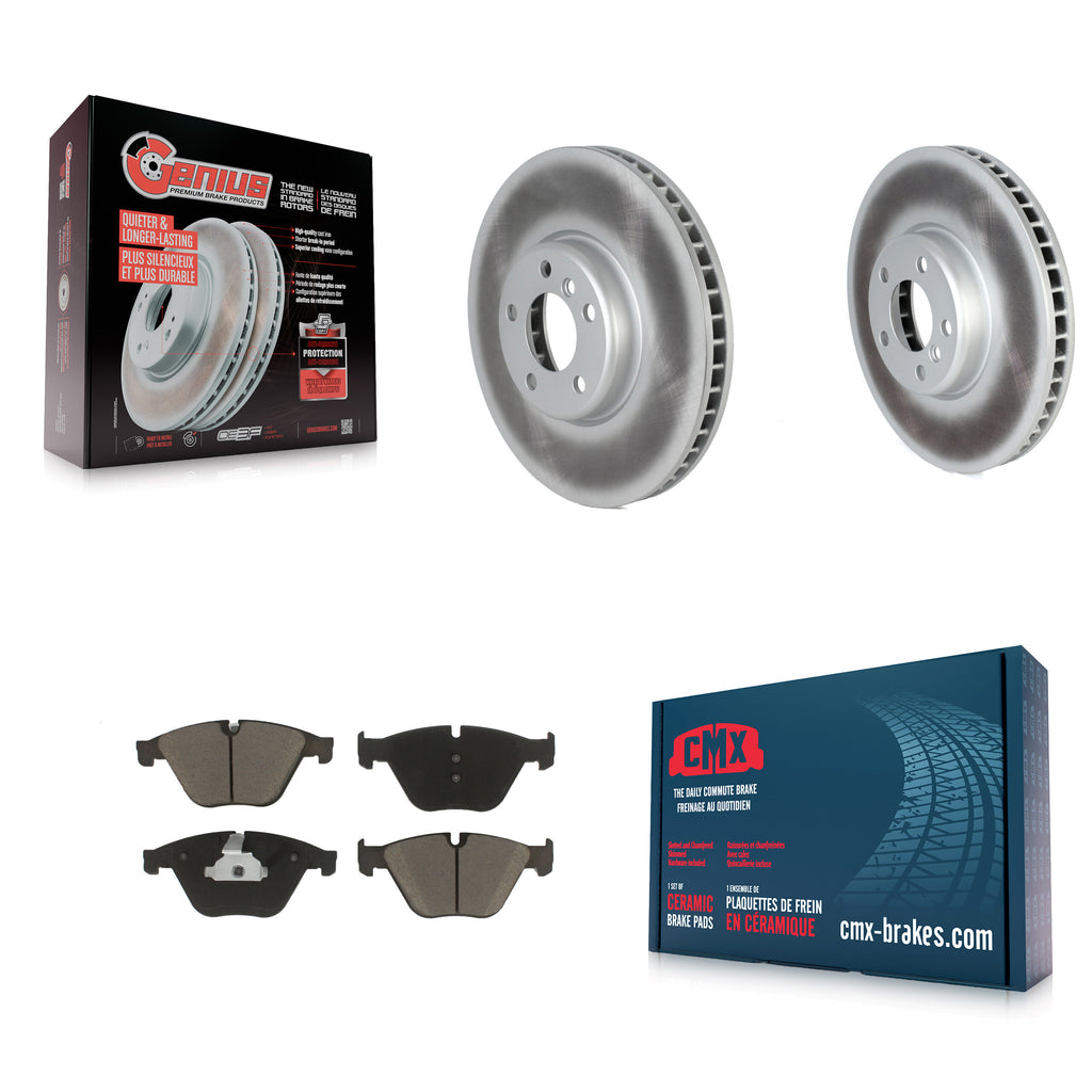 [Front] 2011-2013 BMW 535i Premium Coated Rotors & Ceramic Pads Brake Kit For Max Braking
