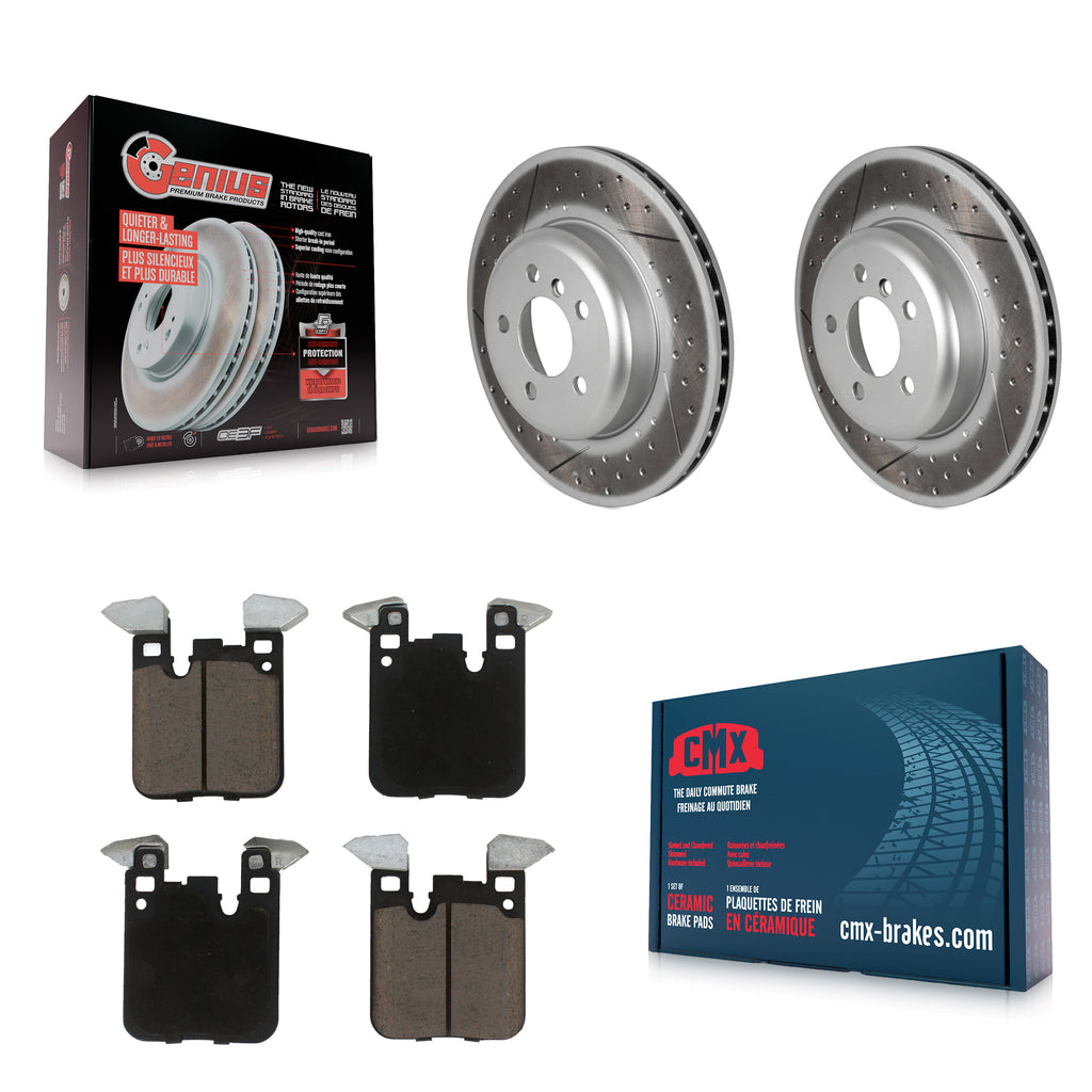 Rear Coated Brake Rotor Ceramic Pad Kit For BMW 328i xDrive 330i 430i Gran Coupe