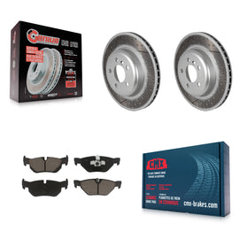 [Rear] 2013 BMW 328i xDrive 3.0L Premium Coated Rotors & Ceramic Pads Brake Kit For Max Braking