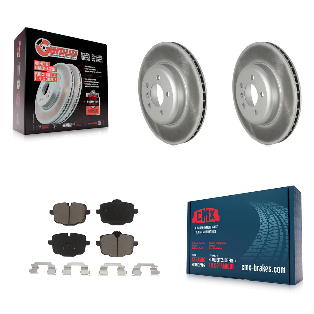 Rear Coat Brake Rotor Ceramic Pad Kit For BMW 535i 550i xDrive 650i 640i Gran B6