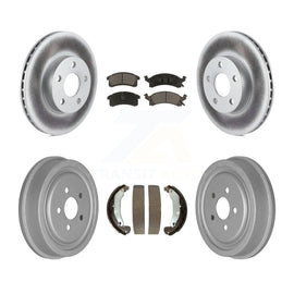 Front Rear Coat Brake Rotors Ceramic Pad Drum Kit For Chevrolet Cavalier Pontiac