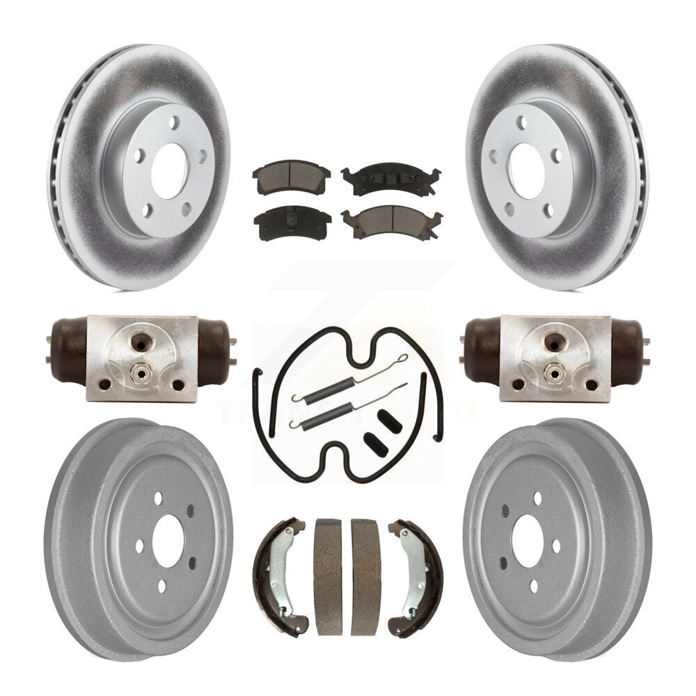 Front Rear Coated Brake Rotors Ceramic Pad Drum Kit (9Pc) For Chevrolet Cavalier