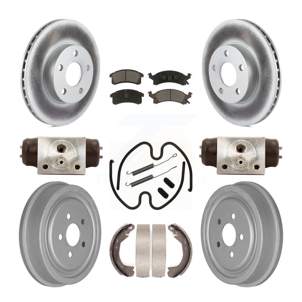 Front Rear Coated Brake Rotors Ceramic Pad Drum Kit (9Pc) For Chevrolet Cavalier