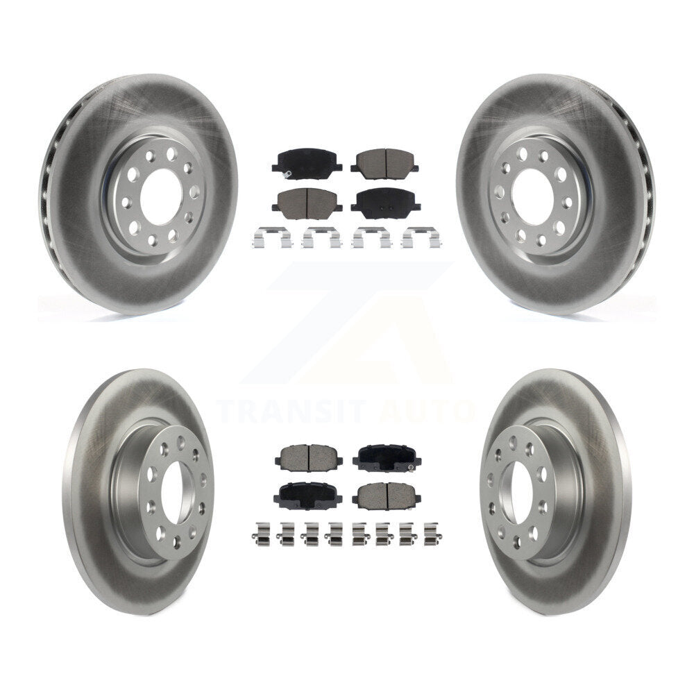 Front Rear Coated Disc Brake Rotors And Ceramic Pads Kit For Jeep Compass