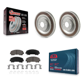 Front Coated Disc Brake Rotors And Ceramic Pads Kit For INFINITI QX50 QX55