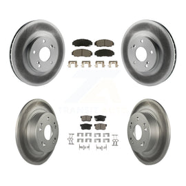 Front Rear Coated Brake Rotors Ceramic Pad Kit For Honda Accord Hybrid with 3.0L