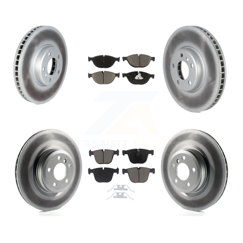 [Front+Rear] 2013 BMW ActiveHybrid 7 Premium Coated Rotors & Ceramic Pads Brake Kit For Max Braking