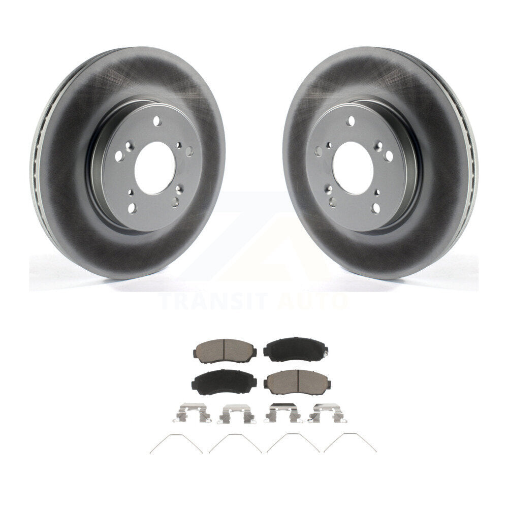 Front Coated Disc Brake Rotors And Ceramic Pads Kit For Honda CR-V