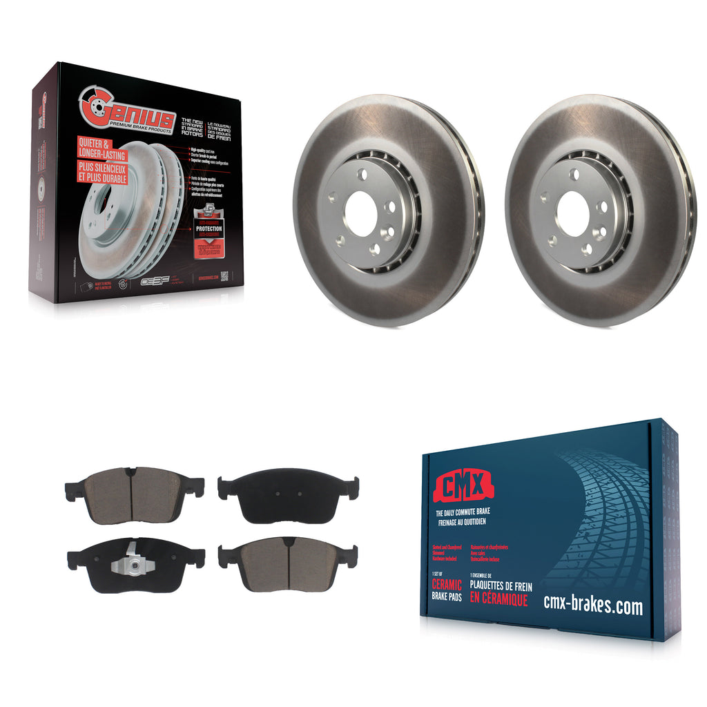 Front Coat Brake Rotors Ceramic Pad Kit For Volvo XC60 With 328mm Diameter Rotor