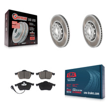 Charger l'image dans la galerie, Front Coated Disc Brake Rotors And Ceramic Pads Kit For Audi A6 Quattro 100
