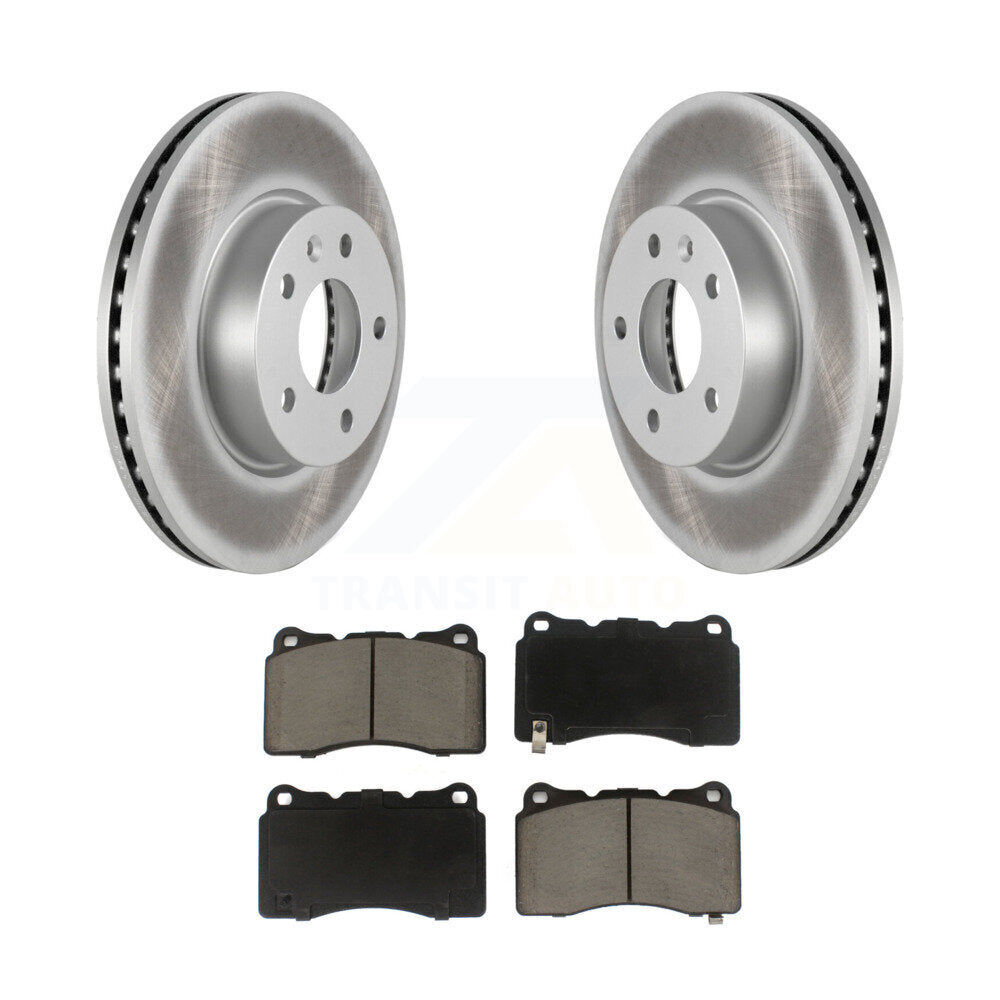 Front Coated Disc Brake Rotors And Ceramic Pads Kit For 2019 Cadillac ATS Base