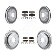 Charger l'image dans la galerie, Front Rear Coated Brake Rotor Ceramic Pad Kit For Nissan Armada With Solid
