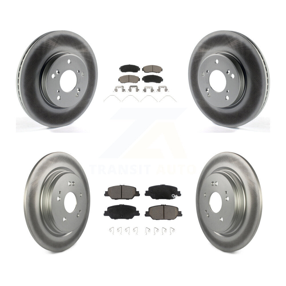 Front Rear Coated Disc Brake Rotors And Ceramic Pads Kit For Honda CR-V