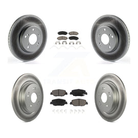 Front Rear Coated Disc Brake Rotors And Ceramic Pads Kit For Honda CR-V