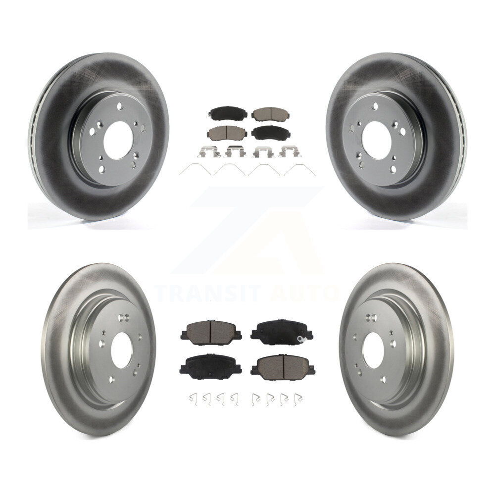 Front Rear Coated Disc Brake Rotors And Ceramic Pads Kit For Honda CR-V