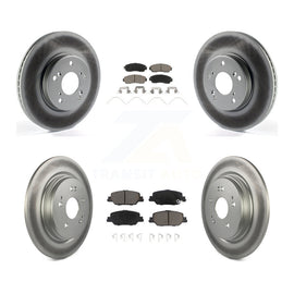 Front Rear Coated Disc Brake Rotors And Ceramic Pads Kit For Honda CR-V