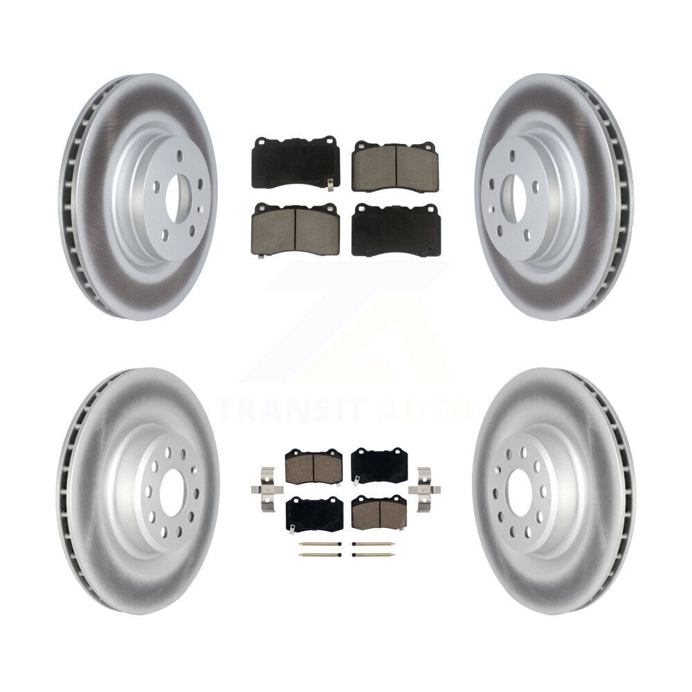 Front Rear Coated Brake Rotor Ceramic Pad Kit For Tesla S X With Brembo Calipers