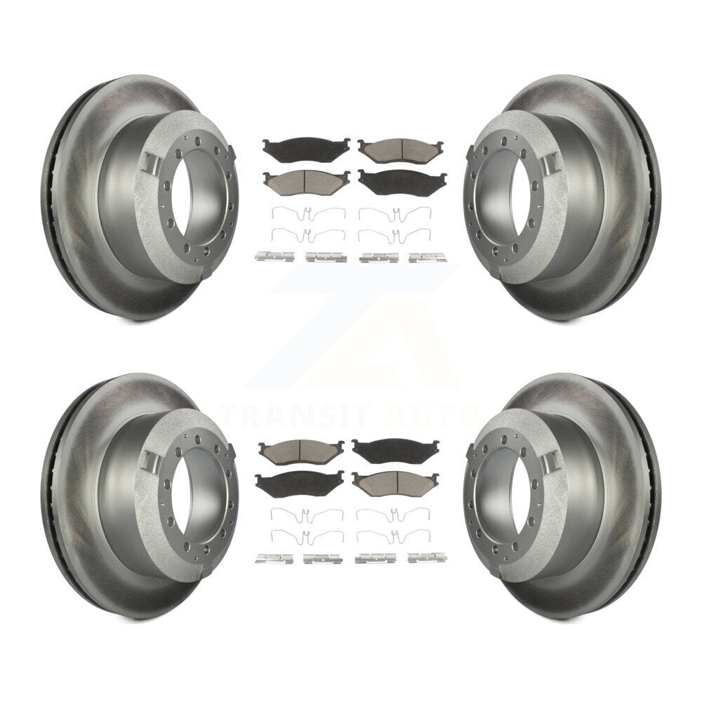 Front Rear Coat Brake Rotors Ceramic Pad Kit For International IC Corporation AE