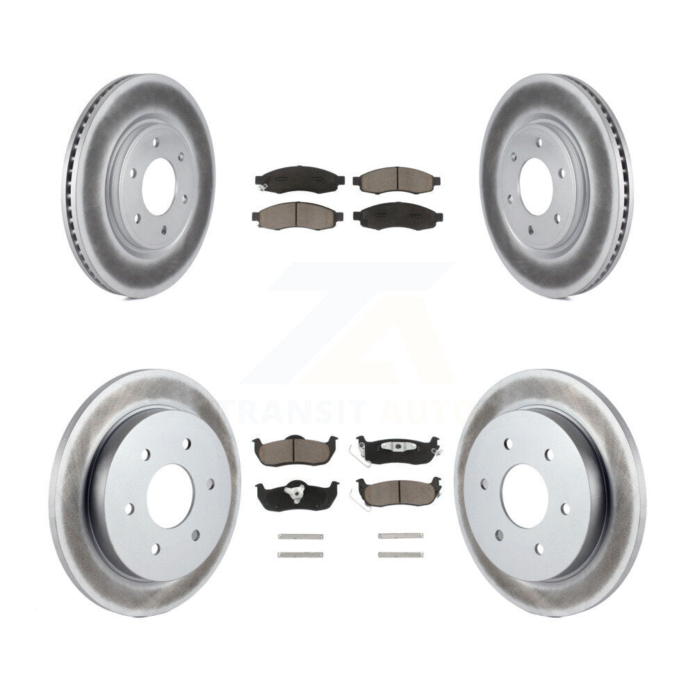[Front+Rear] 2007 Nissan TITAN From 04 07 Premium Coated Rotors & Ceramic Pads Brake Kit For Max Braking