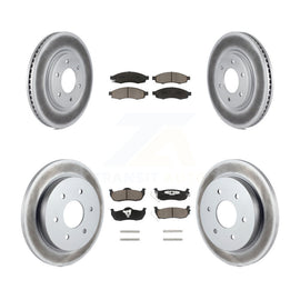 [Front+Rear] 2007 Nissan TITAN From 04 07 Premium Coated Rotors & Ceramic Pads Brake Kit For Max Braking