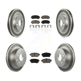[Front+Rear] 2019 Nissan Rogue Sport S Premium Coated Rotors & Ceramic Pads Brake Kit For Max Braking