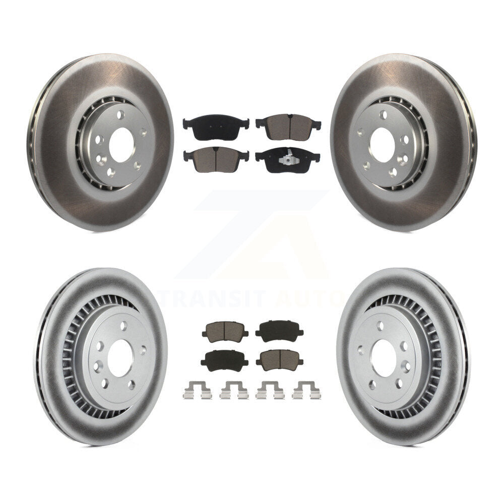 Front Rear Coated Disc Brake Rotors And Ceramic Pads Kit For Volvo XC60