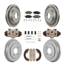 Charger l'image dans la galerie, Front Rear Coated Disc Brake Rotors Ceramic Pad &amp; Drum Kit (9Pc) For Honda Civic