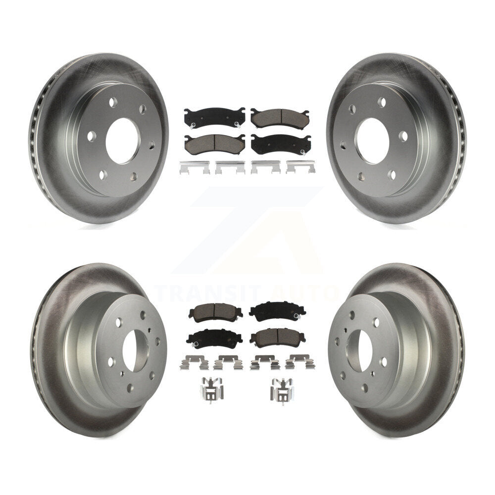 Front Rear Coated Disc Brake Rotor & Ceramic Pad Kit For GMC Sierra 1500 Classic