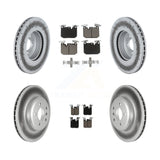 Front Rear Coated Brake Rotor Ceramic Pad Kit For BMW 335i xDrive 330i 435i 340i