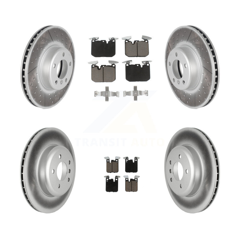 Front Rear Coated Brake Rotor Ceramic Pad Kit For BMW 330i 328i 428i xDrive Gran