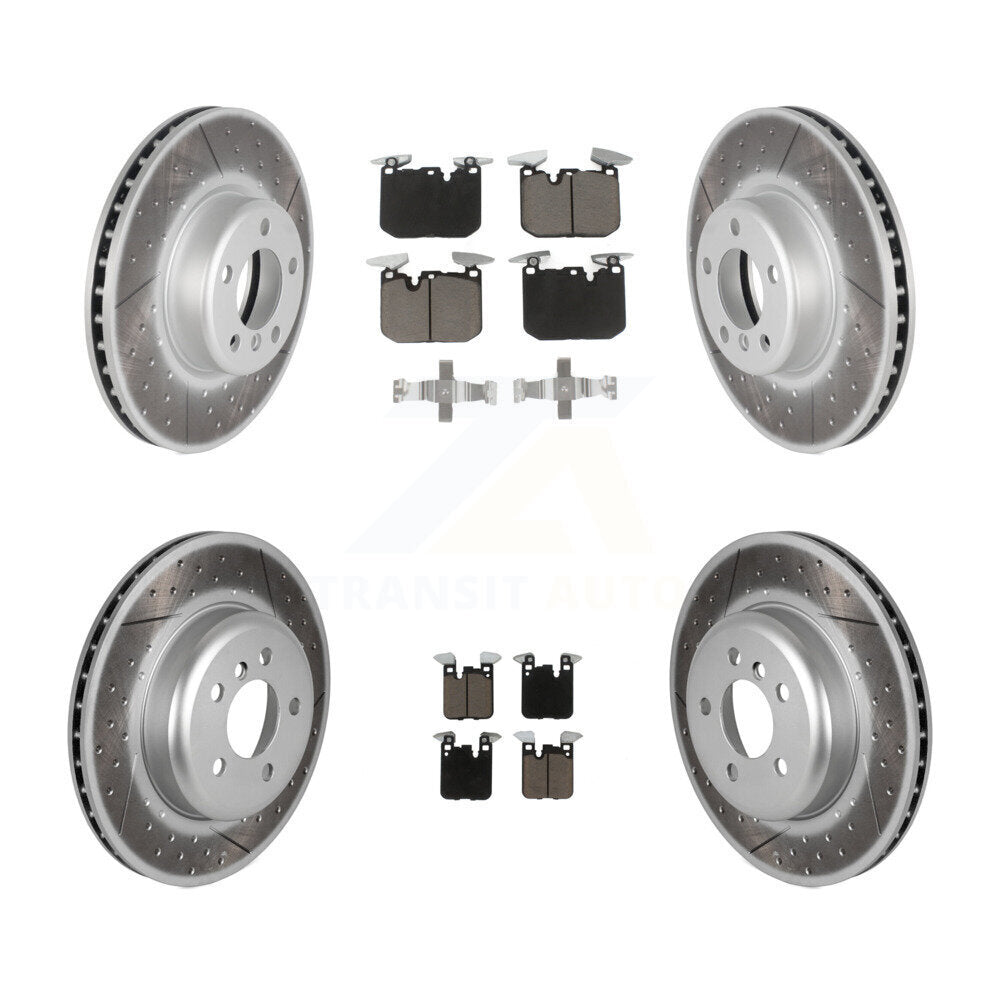 Front Rear Coated Brake Rotor Ceramic Pad Kit For BMW 330i 328i 428i xDrive Gran