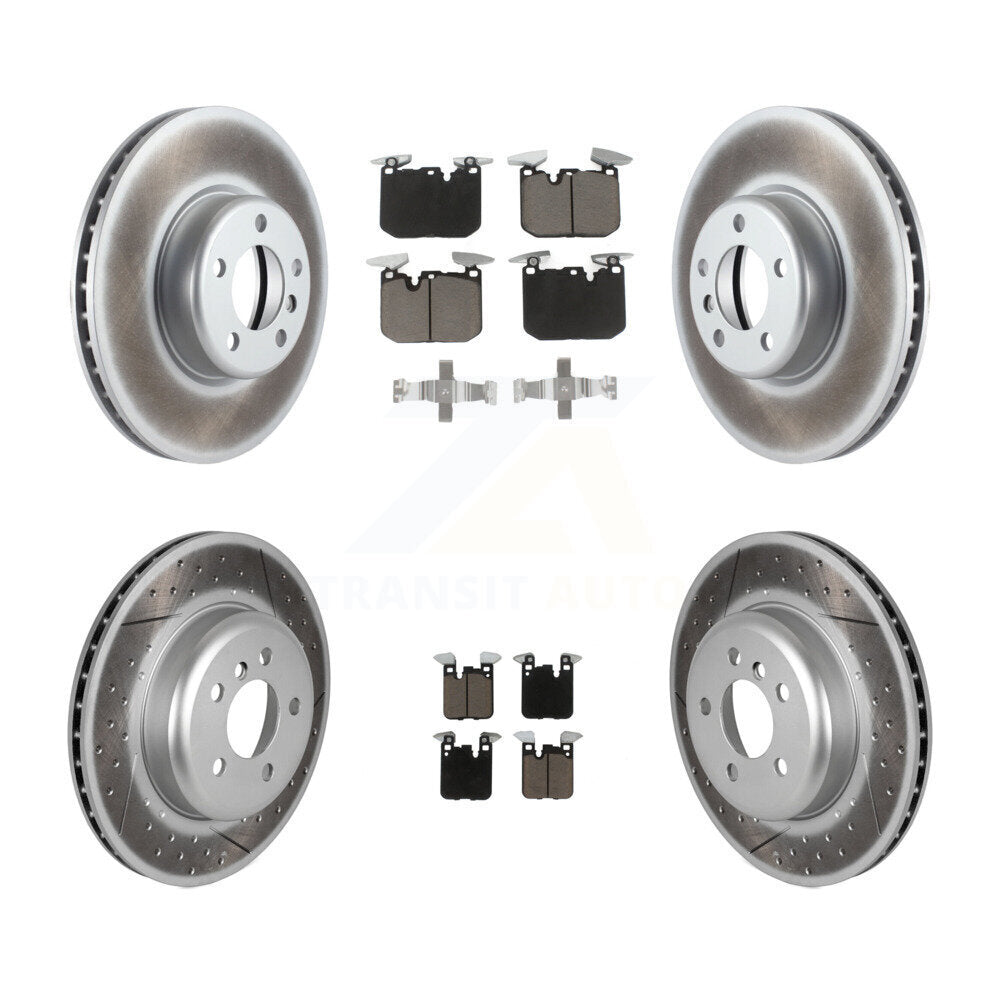 Front Rear Coated Brake Rotor Ceramic Pad Kit For BMW 330i 328i 428i xDrive Gran
