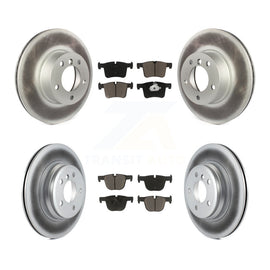 Front Rear Coated Disc Brake Rotors And Ceramic Pads Kit For BMW 330i