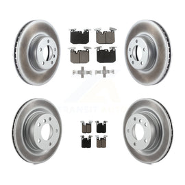 Front Rear Coated Disc Brake Rotors And Ceramic Pads Kit For BMW 328i