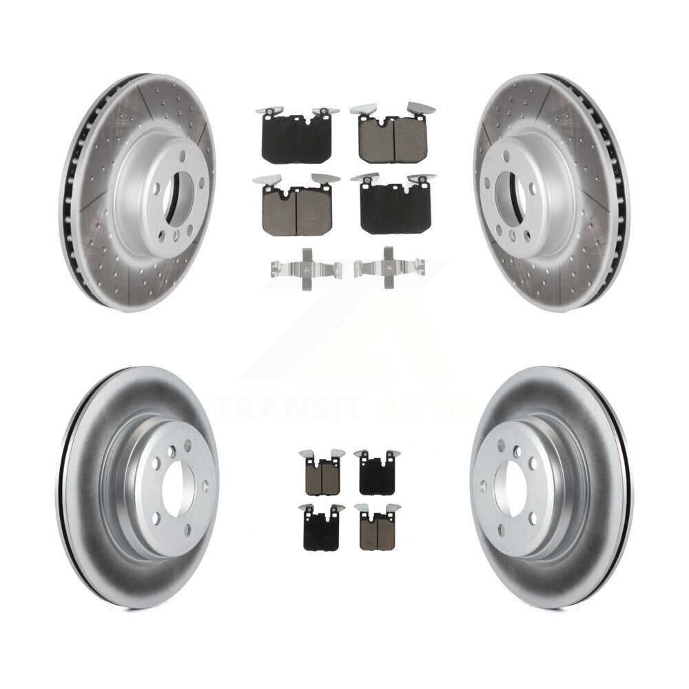 Front Rear Coated Disc Brake Rotors And Ceramic Pads Kit For BMW 428i