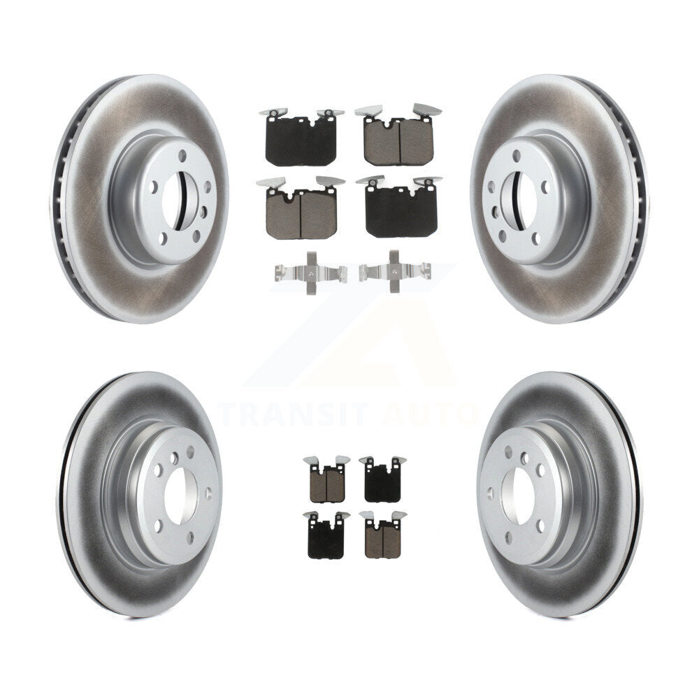 Front Rear Coated Disc Brake Rotors And Ceramic Pads Kit For BMW 428i