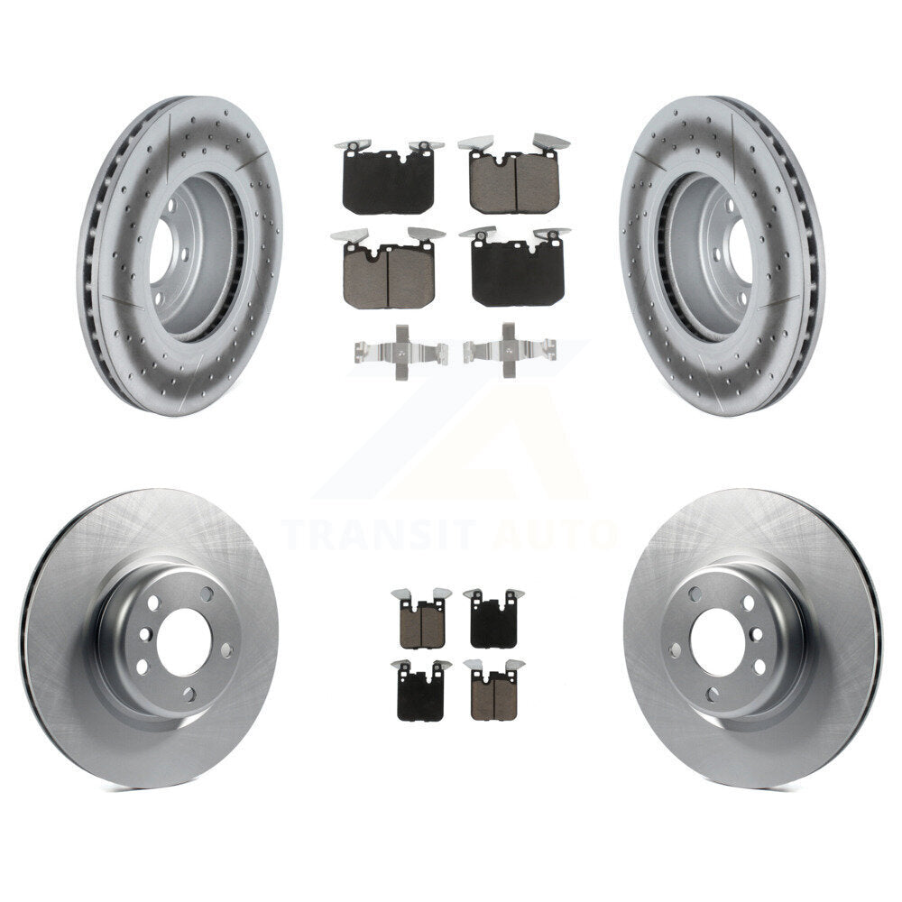 Front Rear Coated Disc Brake Rotor And Ceramic Pad Kit For BMW 230i xDrive M240i