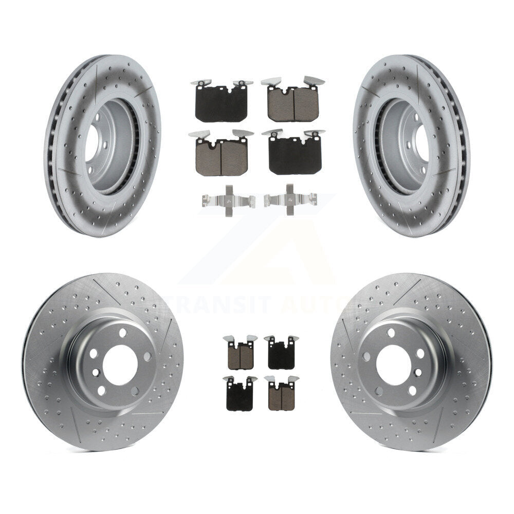 Front Rear Coated Disc Brake Rotor And Ceramic Pad Kit For BMW 230i xDrive M240i