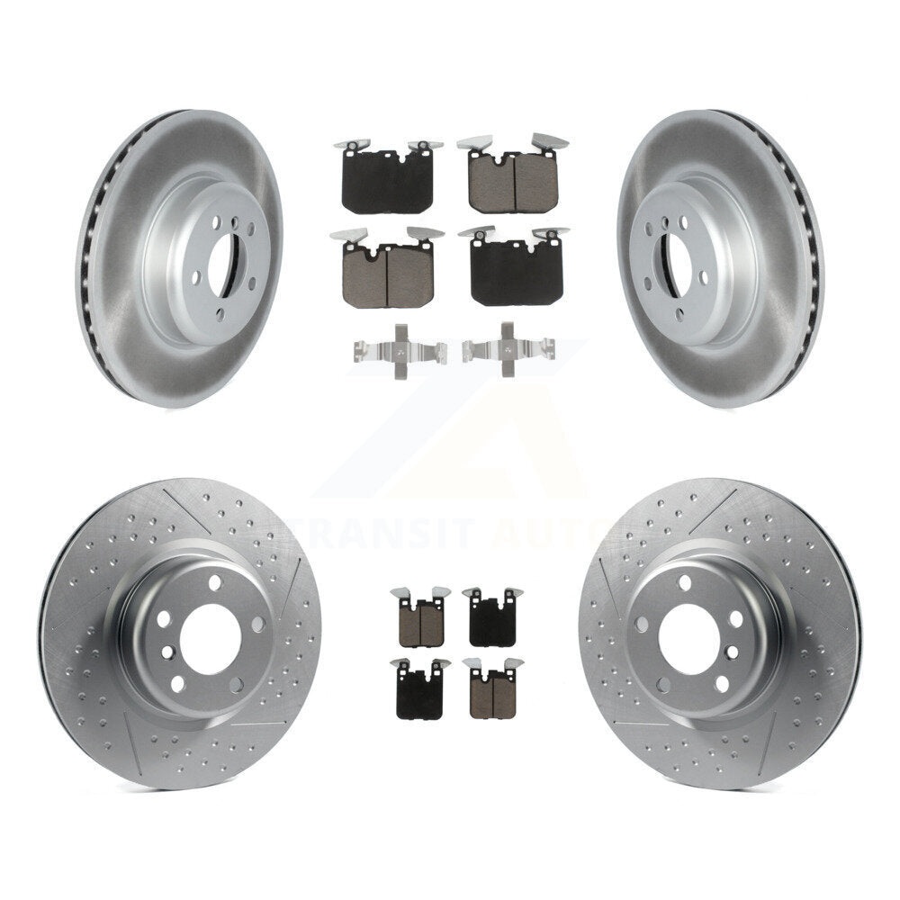 Front Rear Coated Disc Brake Rotor And Ceramic Pad Kit For BMW 230i xDrive M240i