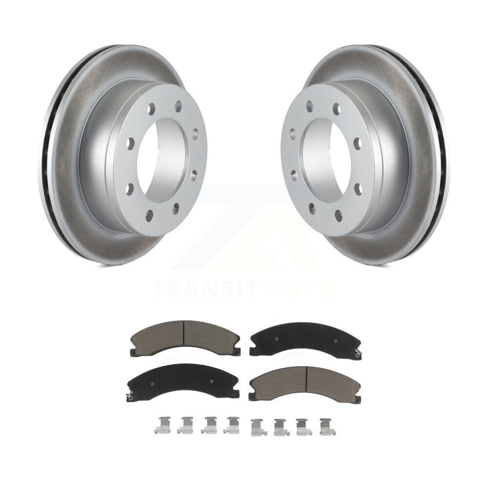 Rear Coated Disc Brake Rotors And Ceramic Pads Kit For Chevrolet Express 4500