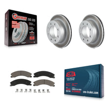 Charger l'image dans la galerie, Rear Coated Disc Brake Rotors And Ceramic Pads Kit For Chevrolet Express 4500