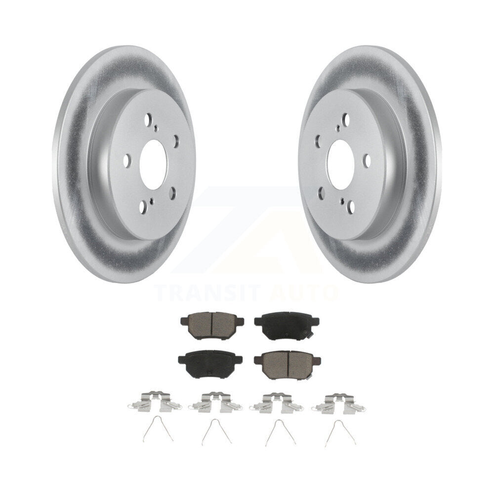 Rear Coated Disc Brake Rotors And Ceramic Pads Kit For 2019 Toyota Corolla 2.0L