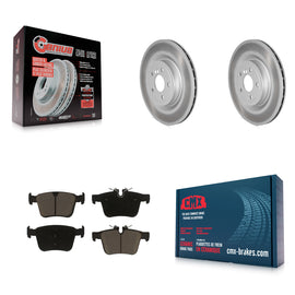 Rear Coated Disc Brake Rotors And Ceramic Pads Kit For Jaguar XE XF