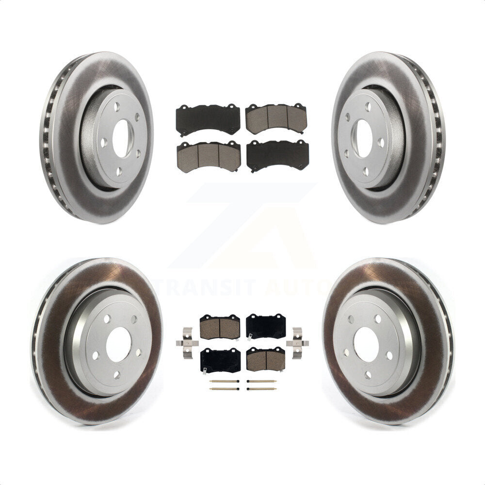 Front Rear Coated Brake Rotors Ceramic Pad Kit For 2012 Jeep Grand Cherokee 6.4L