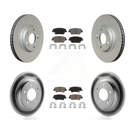 Front Rear Coated Disc Brake Rotors And Ceramic Pads Kit For Hyundai Sonata