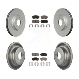 Front Rear Coated Disc Brake Rotors And Ceramic Pads Kit For Hyundai Sonata