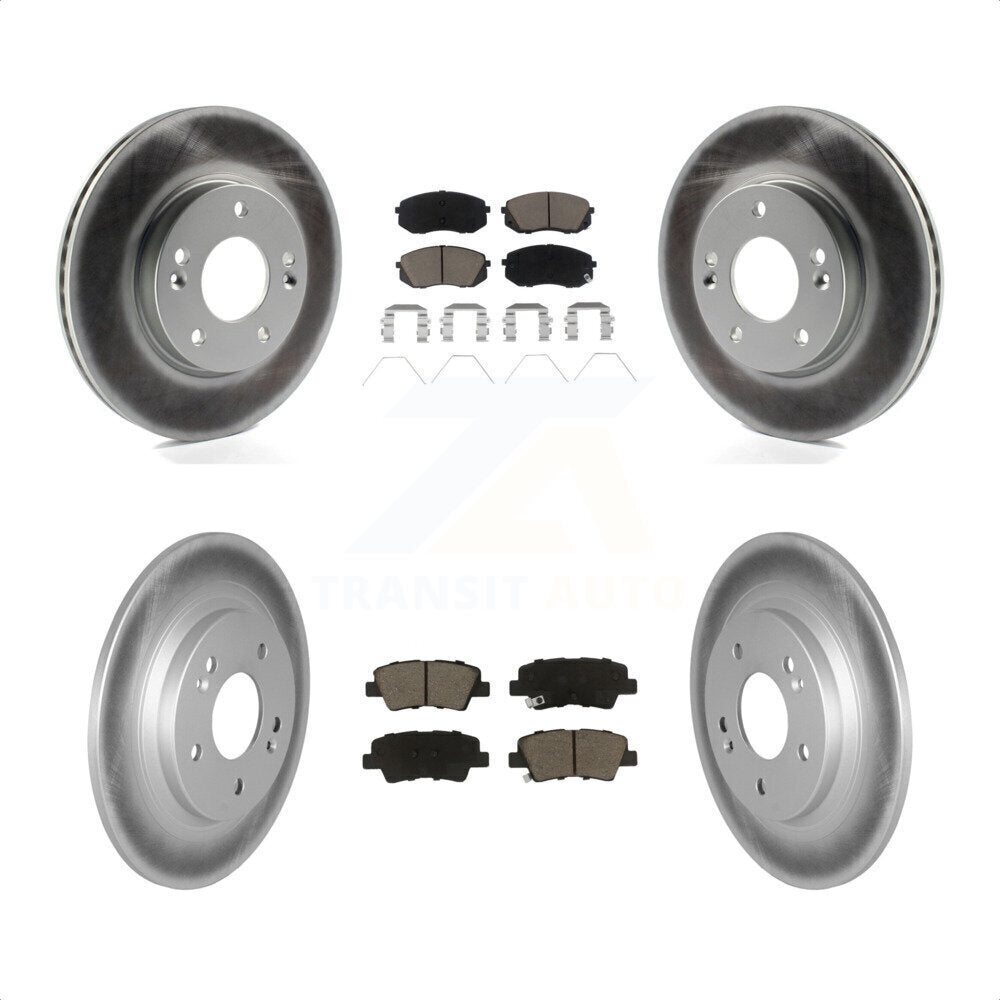 Front Rear Coat Brake Rotors Ceramic Pad Kit For 2022 Hyundai Kona AWD with 2.0L