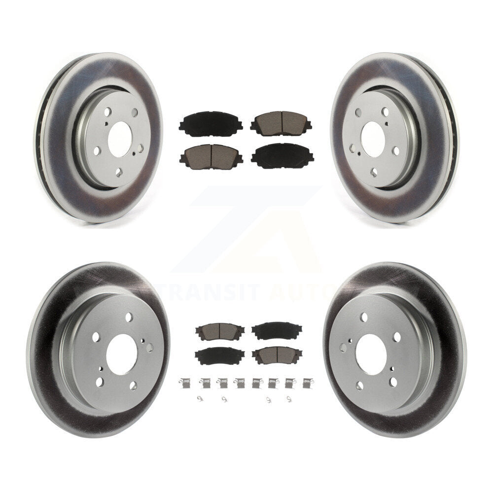 Front Rear Coated Disc Brake Rotors And Ceramic Pads Kit For Toyota C-HR