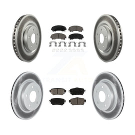 Front Rear Coated Disc Brake Rotors And Ceramic Pads Kit For Nissan Rogue